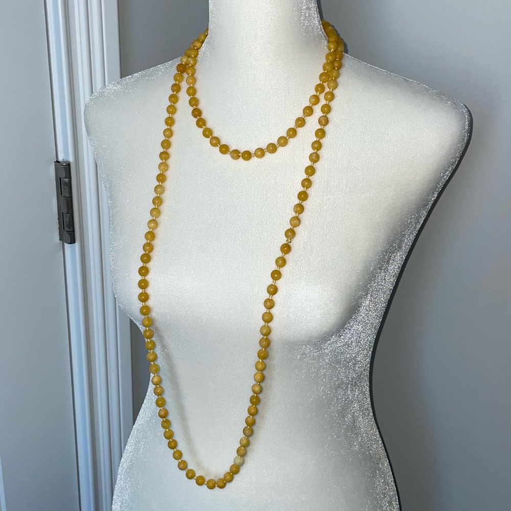 Yellow beaded layering necklace